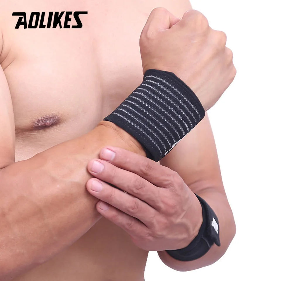 1PCS AOLIKES Cotton Elastic Bandage Hand Sport Wristband Gym Support Wrist Brace Wrap carpal tunnel