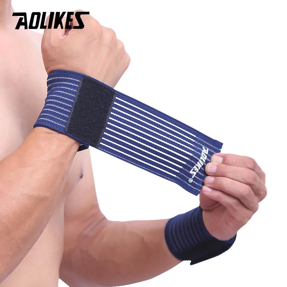 1PCS AOLIKES Cotton Elastic Bandage Hand Sport Wristband Gym Support Wrist Brace Wrap carpal tunnel