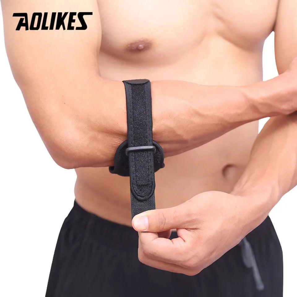 1PCS AOLIKES Adjustable Basketball Badminton Tennis Golf Elbow Support Golfer's Strap Elbow Pads Lateral Pain Syndrome Brace