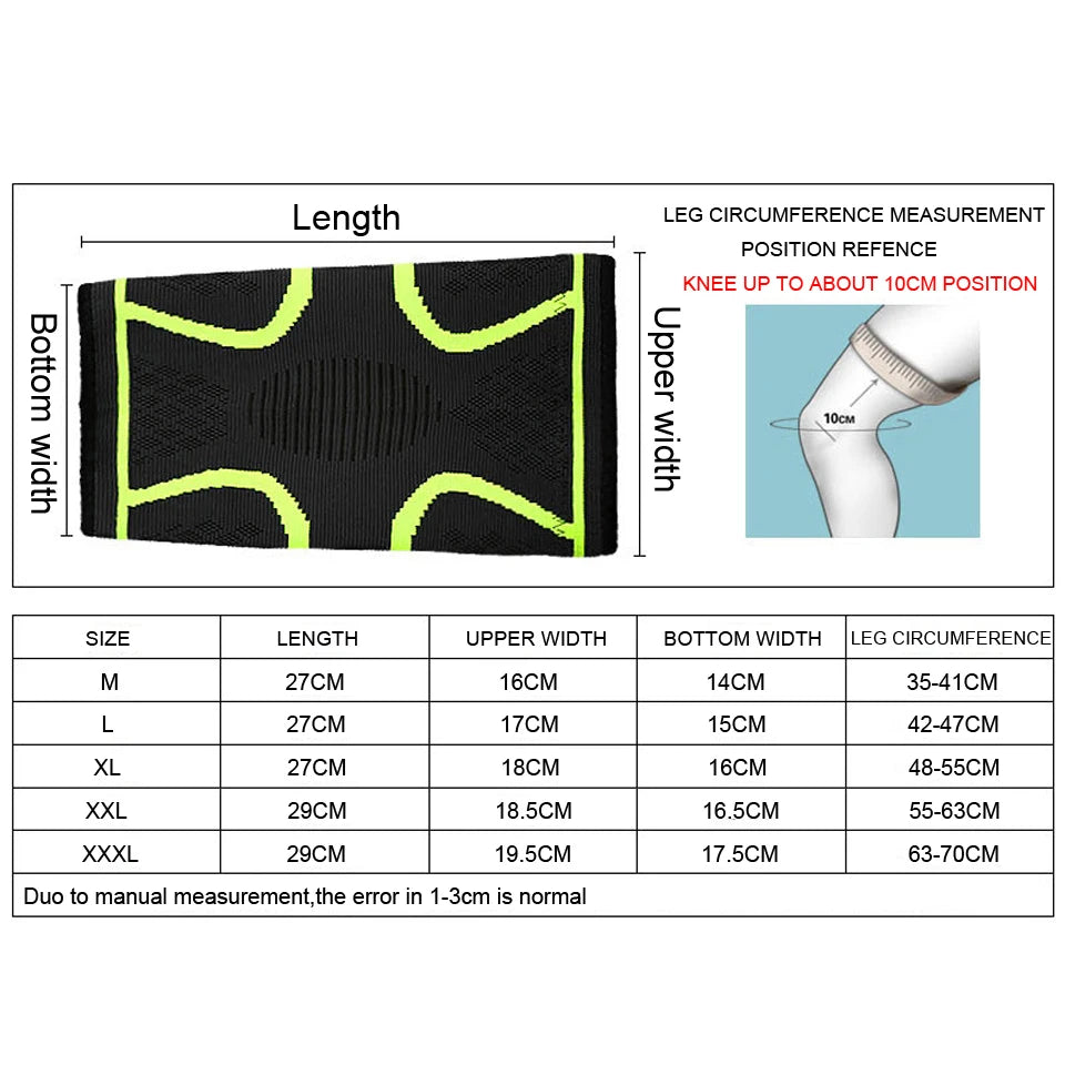 1PCS Running Cycling Fitness  Knee Support Braces Elastic Nylon Sport Compression Knee Pad Sleeve for Basketball Volleyball