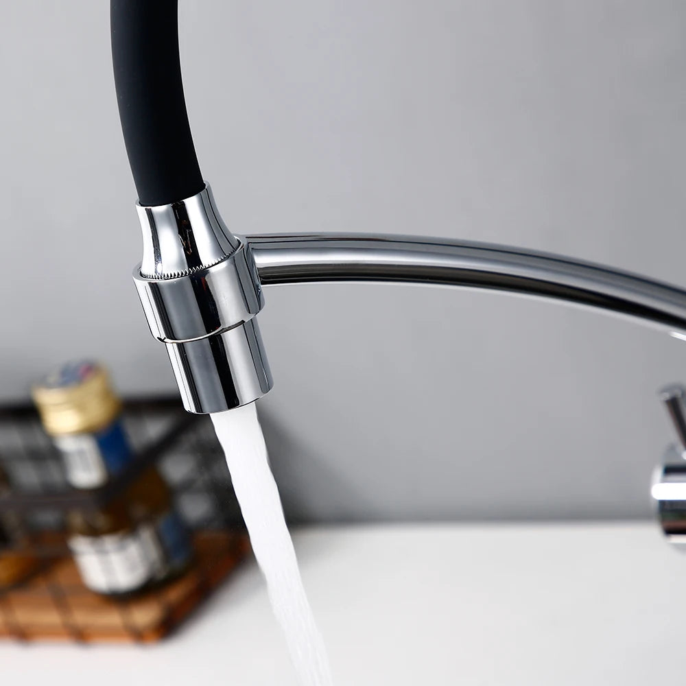 Smesiteli Smart Sensor Touch Tap Kitchen Faucet Black Pull Out Chrome Hot Cold Water Single lever Touchless Mixer With Sprayer