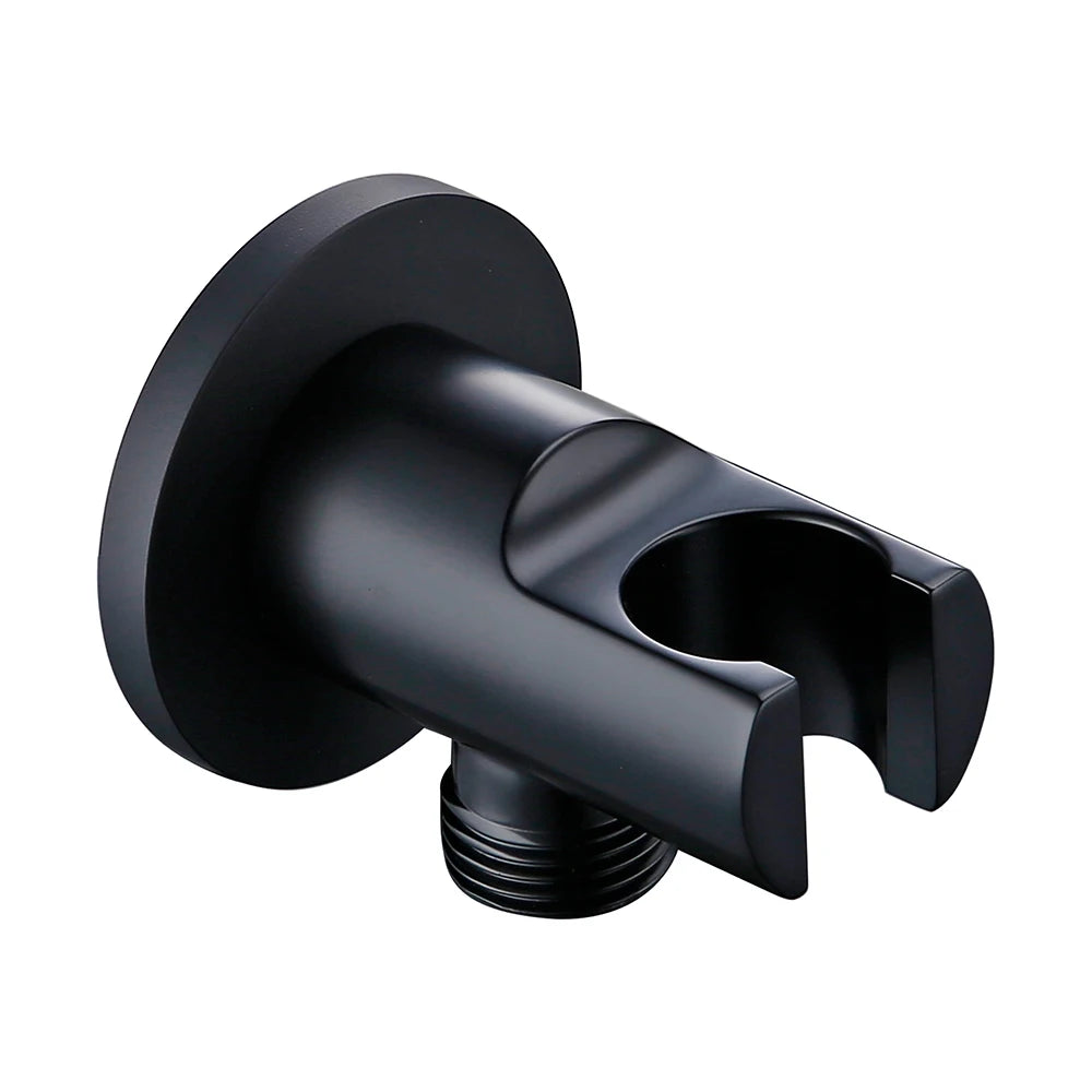Solid Brass Modern Matt Black Shower Accessories Wall Mounted Square Hand Shower Holder Wall-Mounted Fixed Hand Shower Bracket