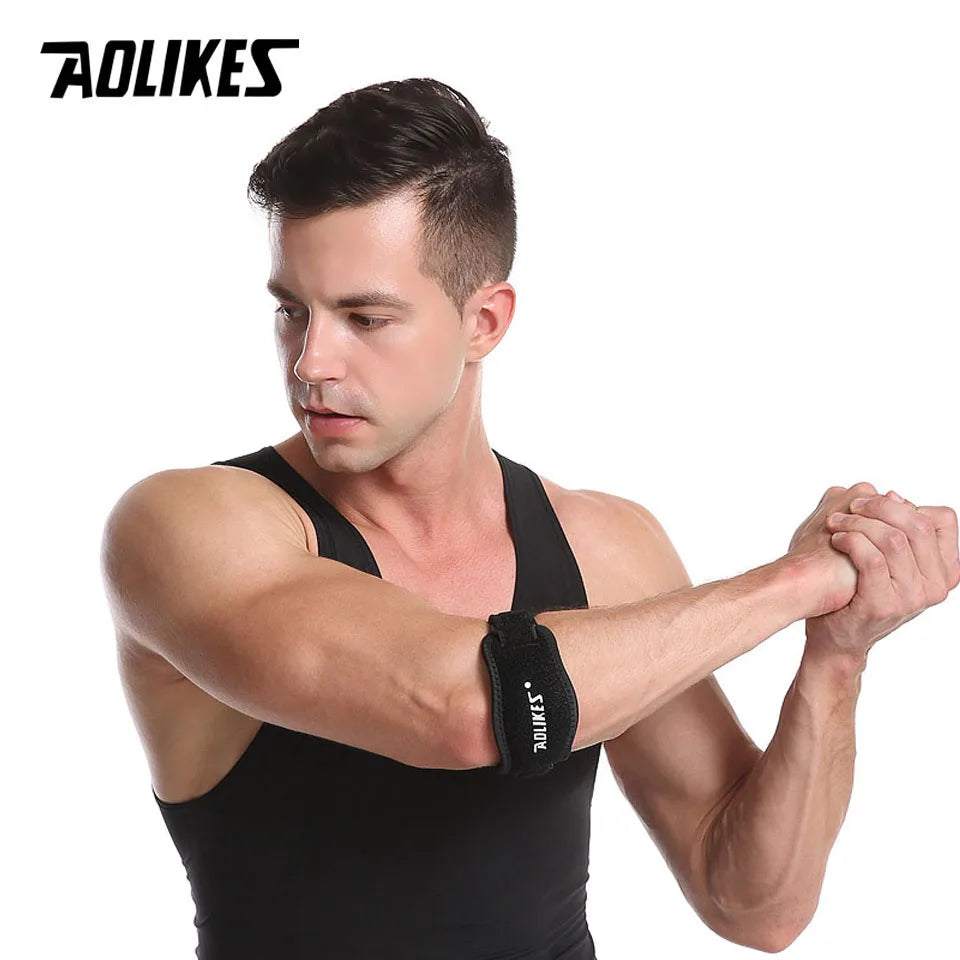 1PCS AOLIKES Adjustable Basketball Badminton Tennis Golf Elbow Support Golfer's Strap Elbow Pads Lateral Pain Syndrome Brace