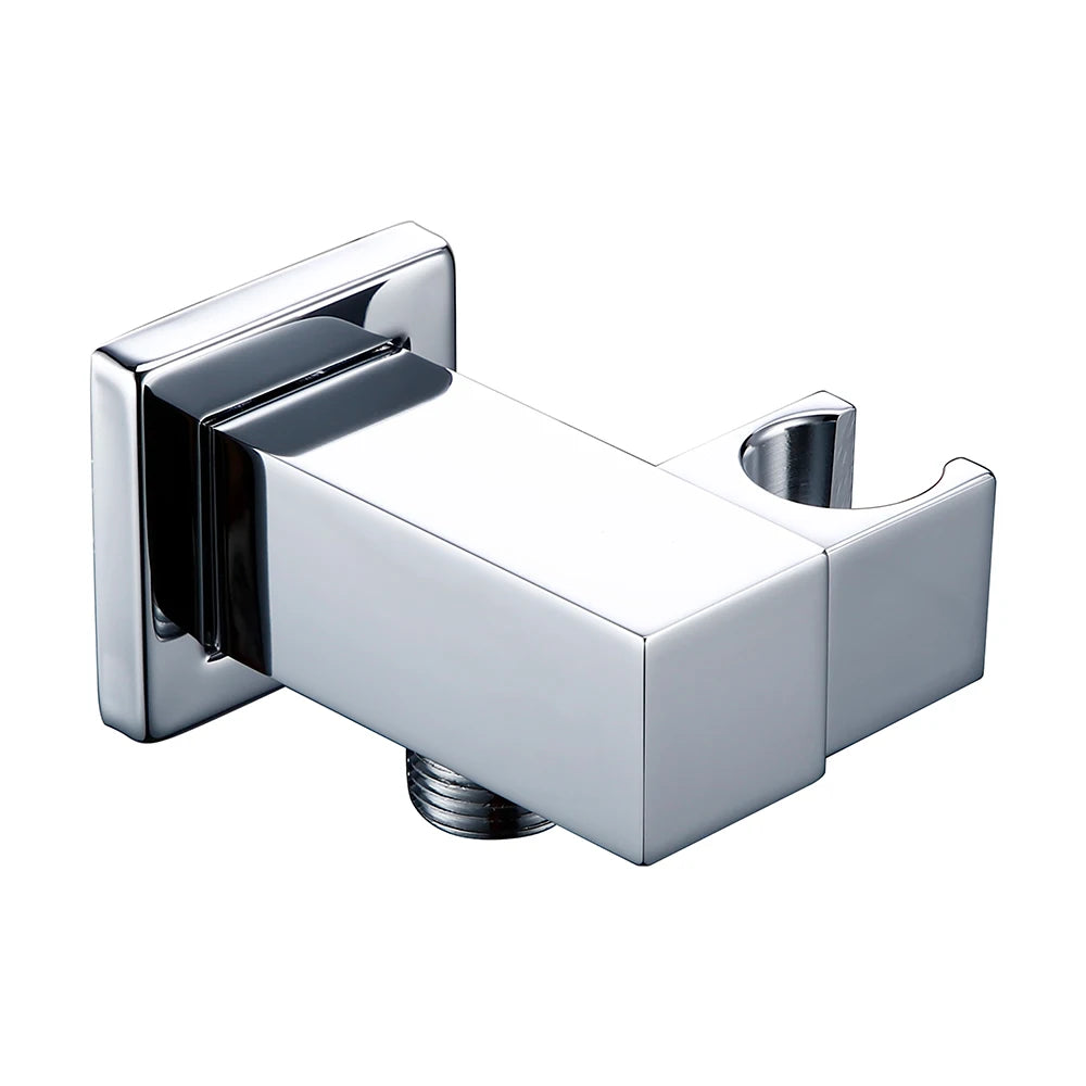 Solid Brass Modern Matt Black Shower Accessories Wall Mounted Square Hand Shower Holder Wall-Mounted Fixed Hand Shower Bracket