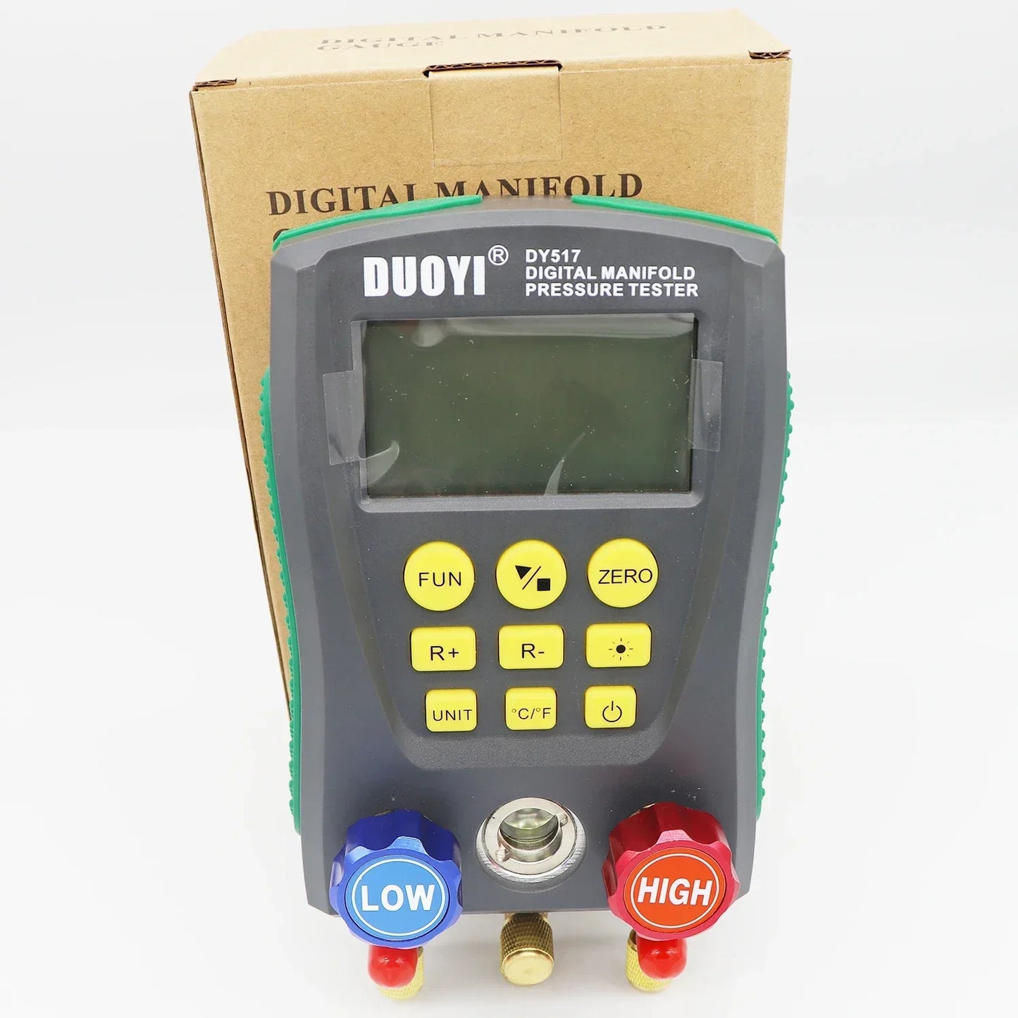 Digital refrigeration pressure gauge, air conditioning temperature detector, multi-function vacuum pressure test tool kit