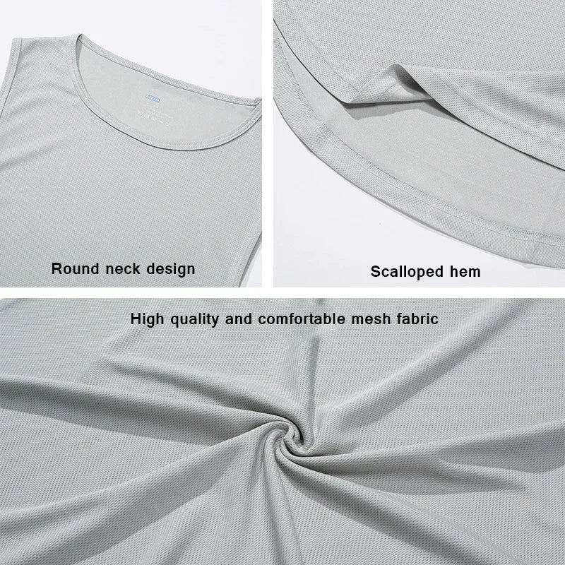 Summer Men's Running Vest Gym Tank Tops Fitness Clothing Quick-drying Loose Bodybuilding Sleeveless Shirt Basketball Singlets