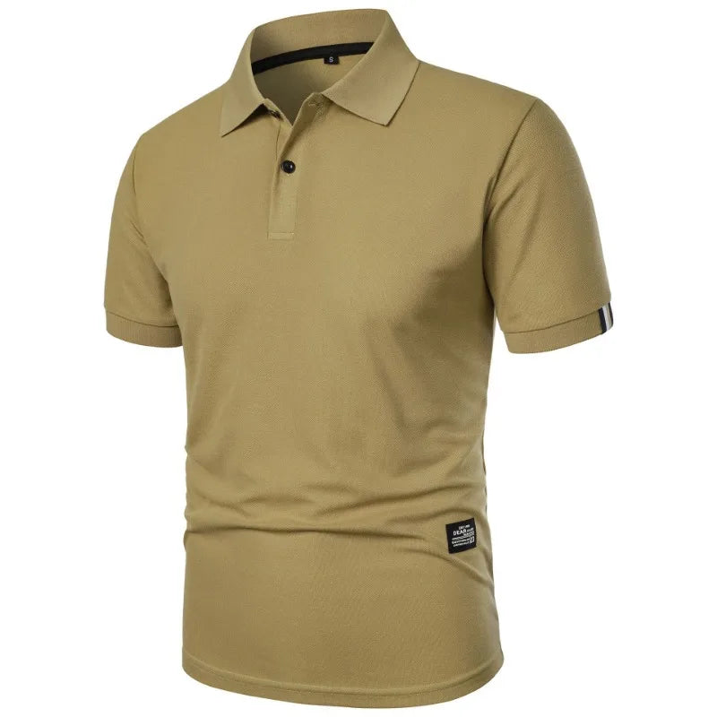 Summer Solid Color Polo Shirt Men's Short Sleeve Button Tshirts Lapel Lightweight  Streetwear Sport Casual Tops