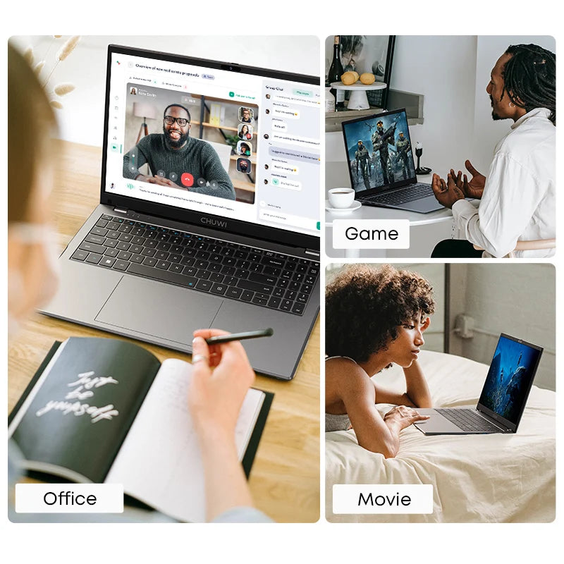 CHUWI HeroBook Plus 15.6'' Laptop 256GB SSD 8GB RAM, Windows 11 Laptop, 1TB SSD Expand, Intel Celeron N4020, 2K FHD IPS Display