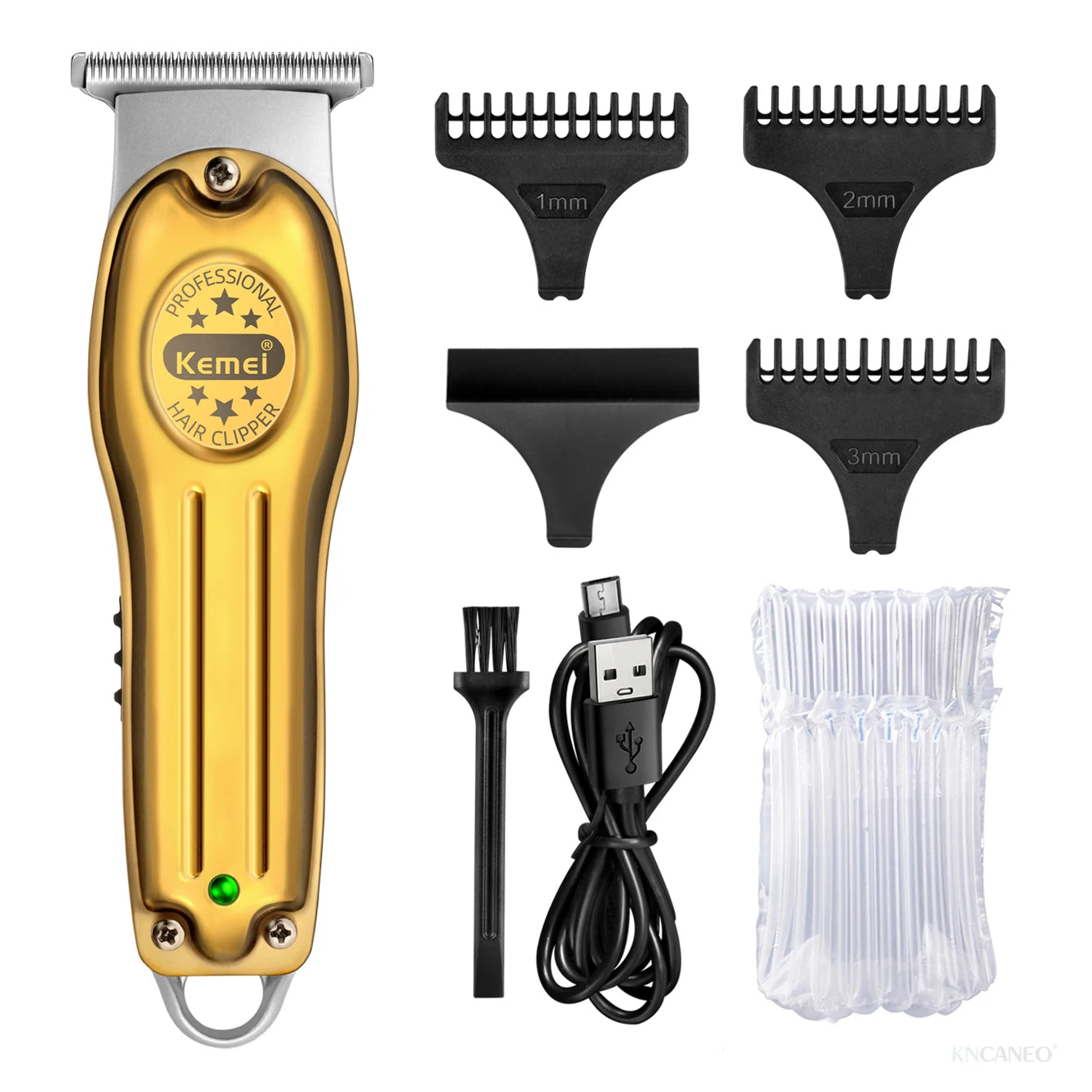 Kemei Professional Hair Trimmer Electric Hair Clipper Men's Rechargeable Barber Cordless Hair Cutting Machine for Bareheaded