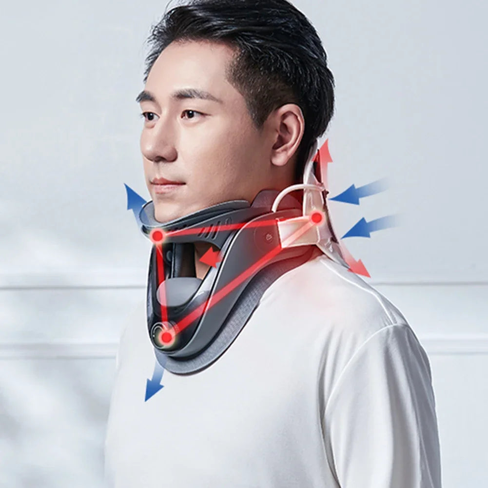 Neck Traction Device Adjustable Ergonomic Neck Stretcher with Airbag Support Cervical Collar Stretch Neck Shoulder Relaxer