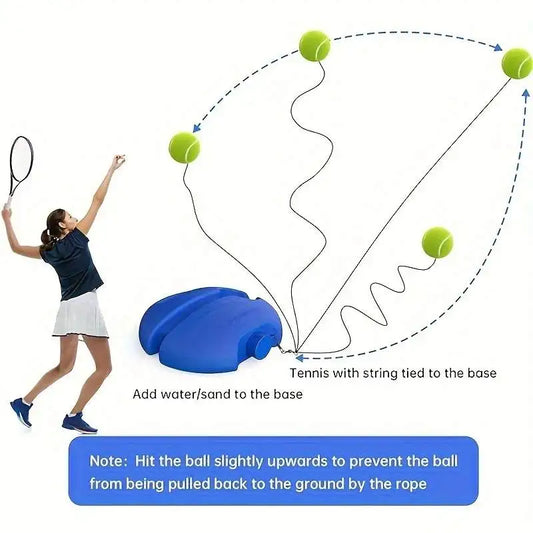 Heavy-Duty Single-Person Tennis Trainer with Stable Base - Durable High-Elasticity Tennis Rope for Adult Training - Ideal for So