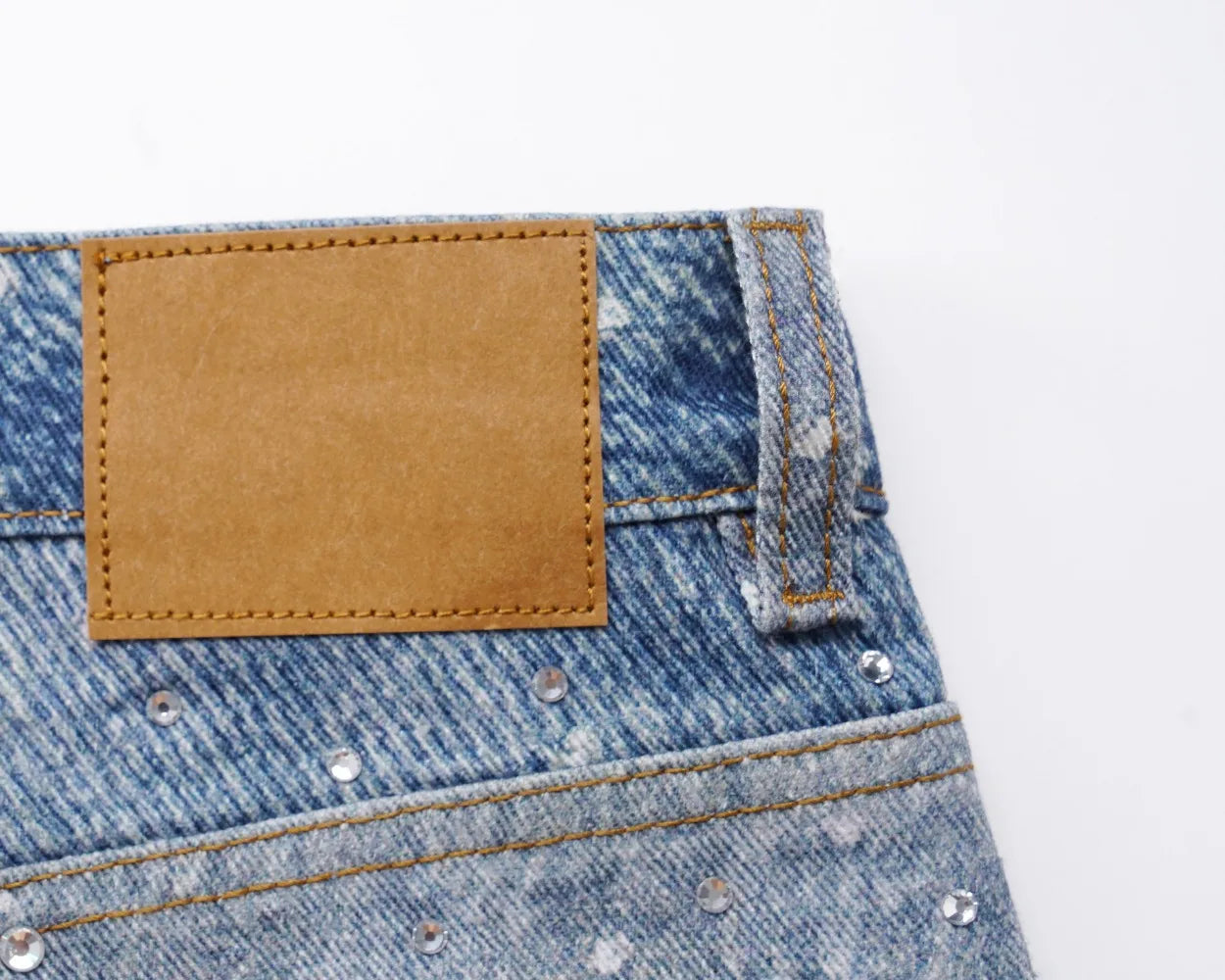Tung Sung Full Diamond Printing Diamond Belt Wash Casual Loose Straight Jeans Hip Hop Y2k Men’s Jeans