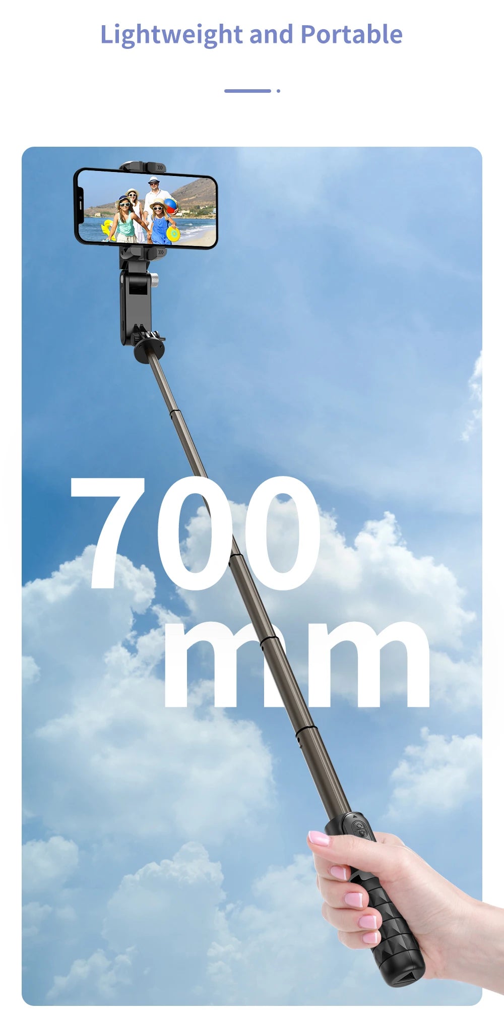 360 Rotation Following Shooting Mode Gimbal Stabilizer Selfie Stick Tripod Gimbal For iPhone Phone Smartphone Live Photography