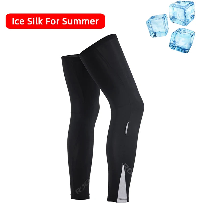 Anti ROCKBROS UV400 Cycling Leg Warmers Compression Knee Pad Protector Leg Sleeves Outdoor Sports Safety Soccer Running Leggings