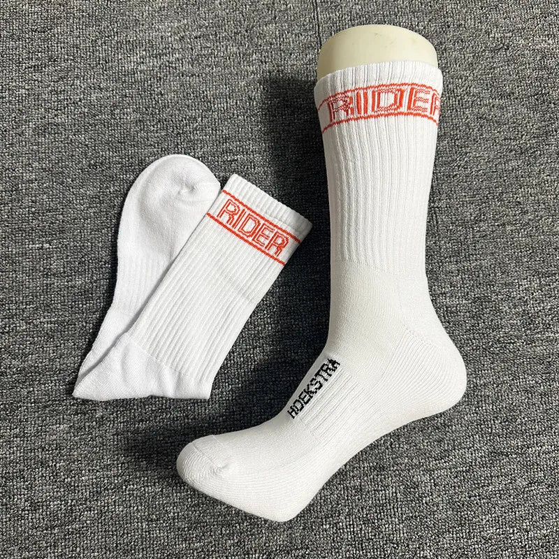 men's cotton 1 pair of shock-absorbing thick sports socks, white, black, gray, street skateboarding, basketball socks