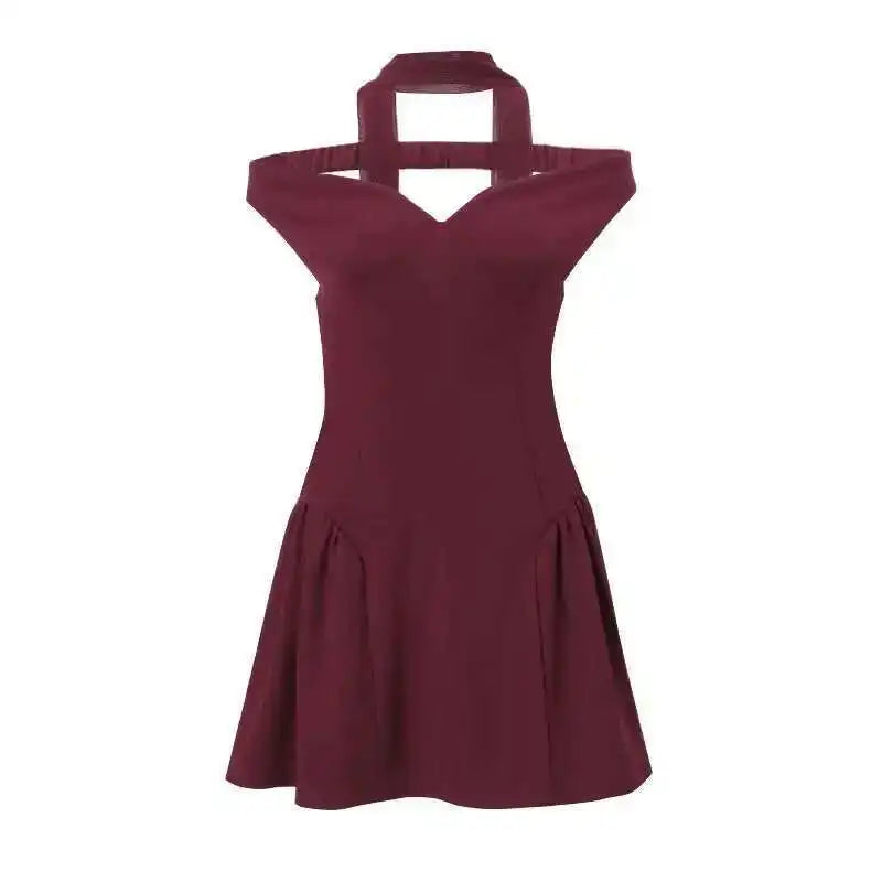 Avrilyaan Deep V Off Shoulder Backless Sexy A-line Dress Women Elegant Party Dress Slash Neck Bodycon Mini Summer Dress Vestidos