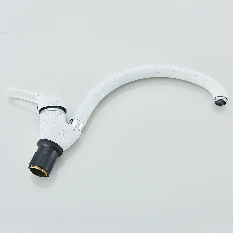 White With Dot Bathroom Kitchen Faucet Contemporary Faucet Single Handle Hot and Cold Mixer Taps  Beige with dot