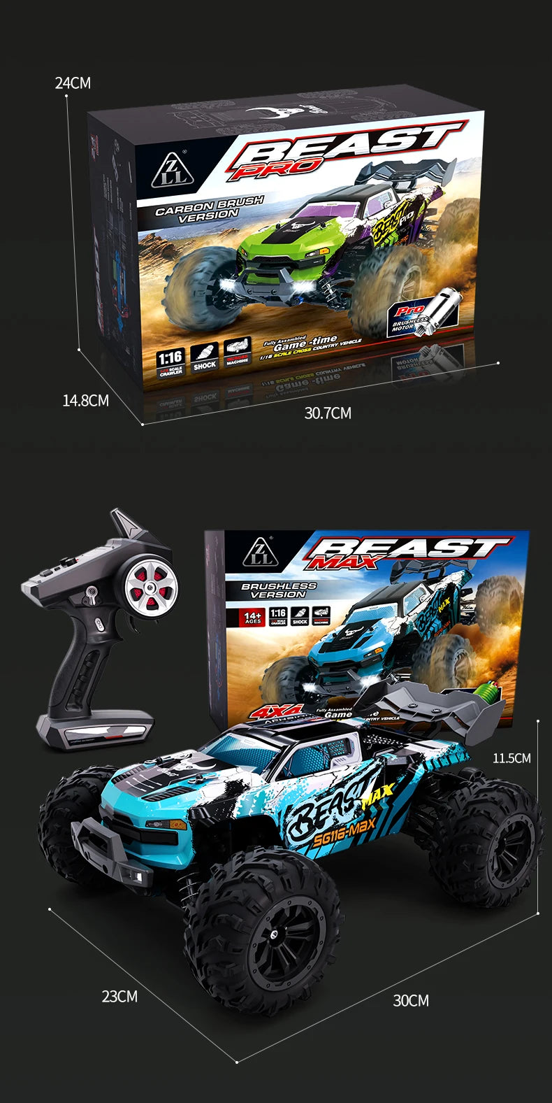 SG116PRO/MAX Remote Control Car 1:1680KM/H Brushless Remote Control Car Four-Wheel Drive Professional Racing Off-road Drift Car