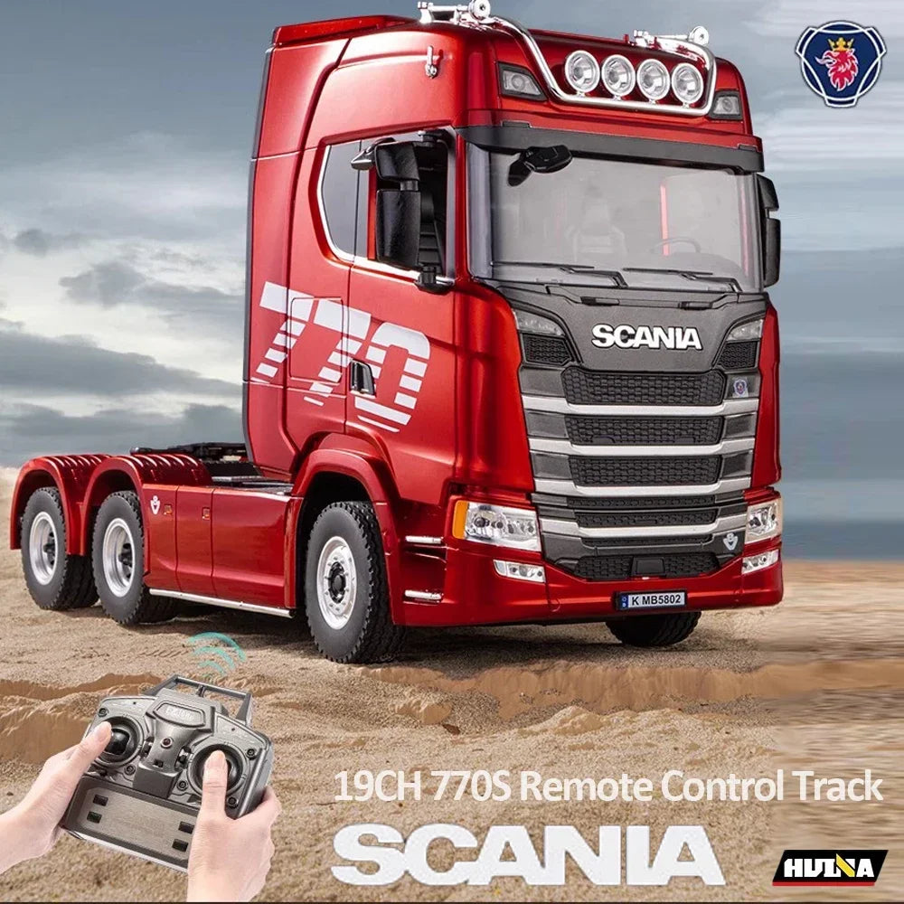 HUINA 1501 770S Scania Alloy Tractor 19CH RC Truck 1/18 2.4G remote control Engineering Trailer Truck with Light and Sound Toys