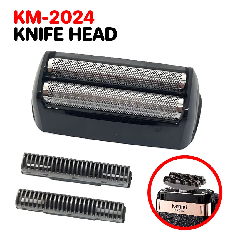 Kemei 2024 Razor Blade Shaver Head For Men's Electric Shaver KM-2024 Razor Mesh Blade Net Original Beard Shaving Parts