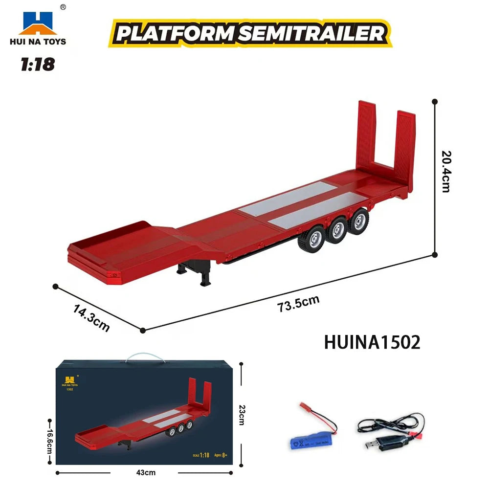 HUINA 1501 770S Scania Alloy Tractor 19CH RC Truck 1/18 2.4G remote control Engineering Trailer Truck with Light and Sound Toys