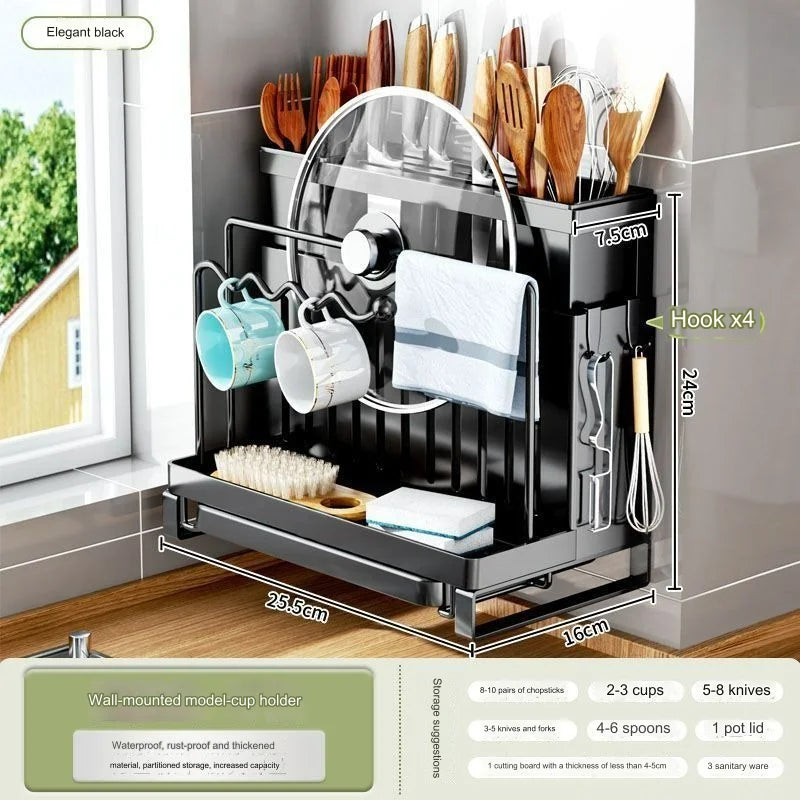 Kitchen Knife Rack Storage Rack for Kitchen Knives, Chopsticks, Cutting Boards, Pot Lids, Cutting Boards, Multifunctional Knives