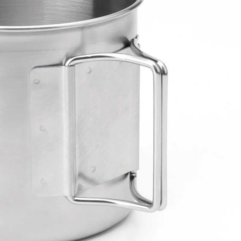 Stainless Steel Camping Cup 250/350/500ml Portable Carabiner Cups Outdoor Water Cup Mug With Foldable Handle Kitchen Drinkware