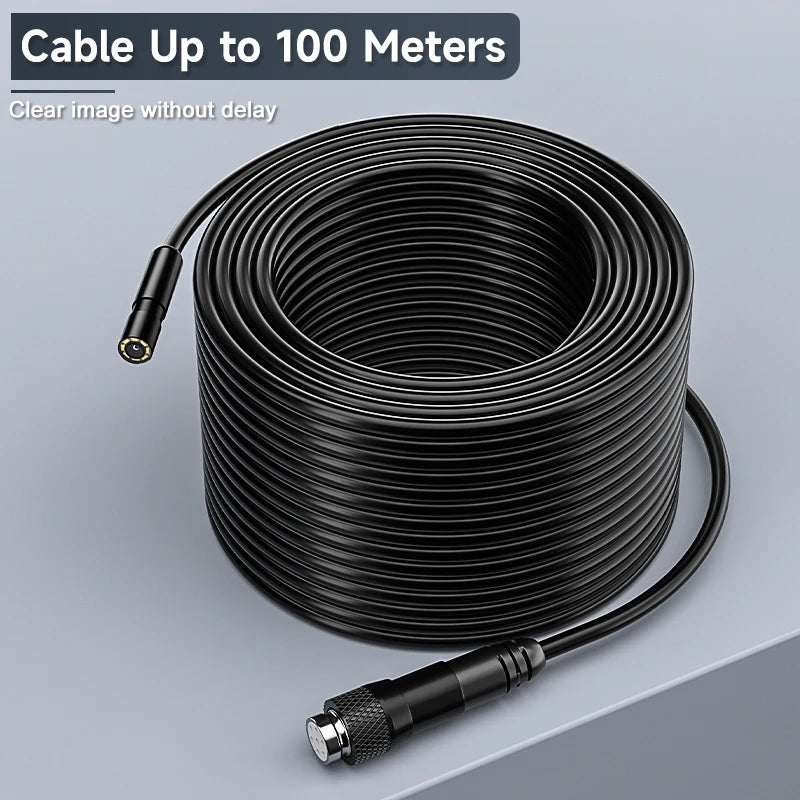 Industrail Endoscope Camera 4.3'' IPS Screen 2-100M HD1080P 8MM Probe Car Pipe Sewer Inspection Borescope Waterproof LED 2600mAh