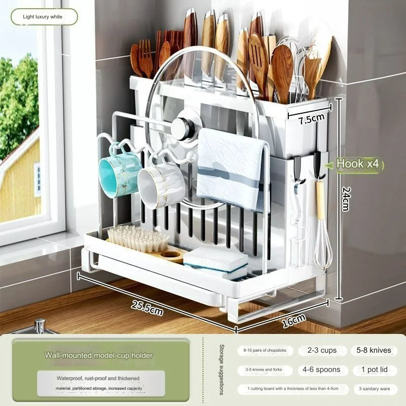 Kitchen Knife Rack Storage Rack for Kitchen Knives, Chopsticks, Cutting Boards, Pot Lids, Cutting Boards, Multifunctional Knives