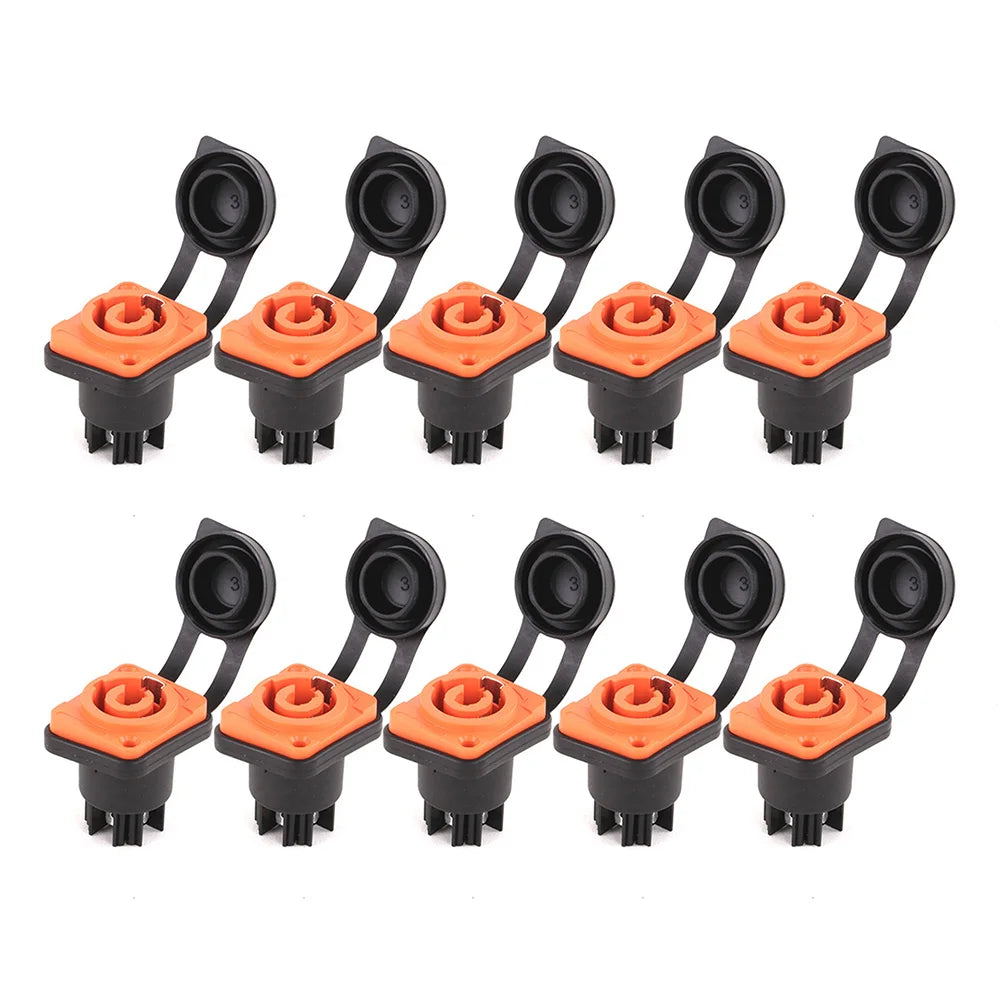 10pcs New IP65 Waterproof Locking PowerCon Chassis Connectors NAC3MPX or NAC3MX-W + NAC3FPX + Powercon True Connector NAC3FX-W