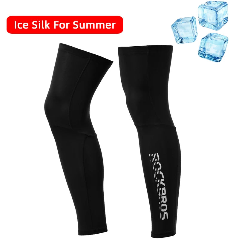 Anti ROCKBROS UV400 Cycling Leg Warmers Compression Knee Pad Protector Leg Sleeves Outdoor Sports Safety Soccer Running Leggings