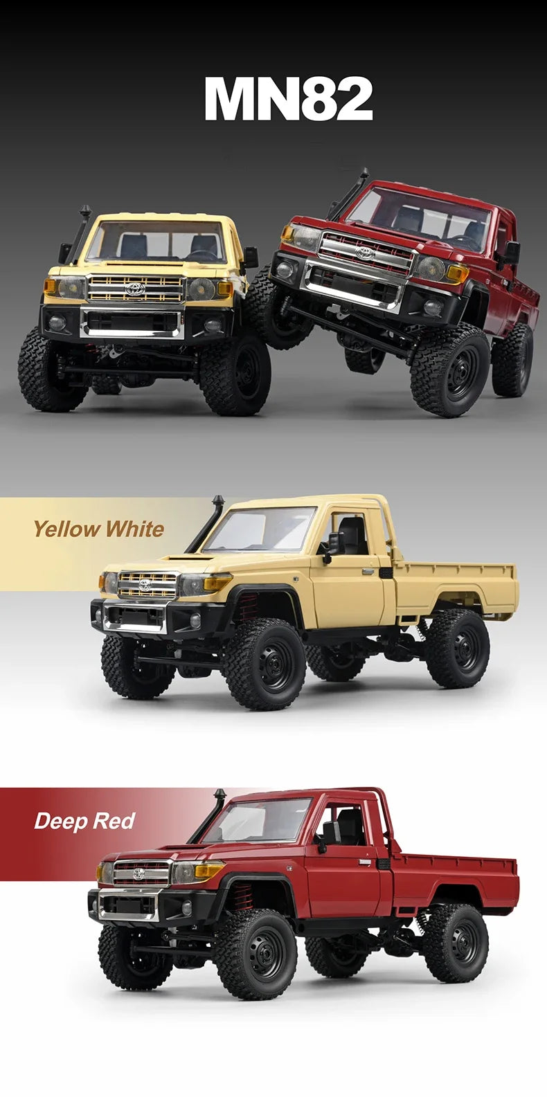 ZWN MN82 MN82S LC79 1/12 Full Scale RC Pickup Short Truck 4WD Remote Control Climbing Off-road Car Toys for Kids Christmas Gifts