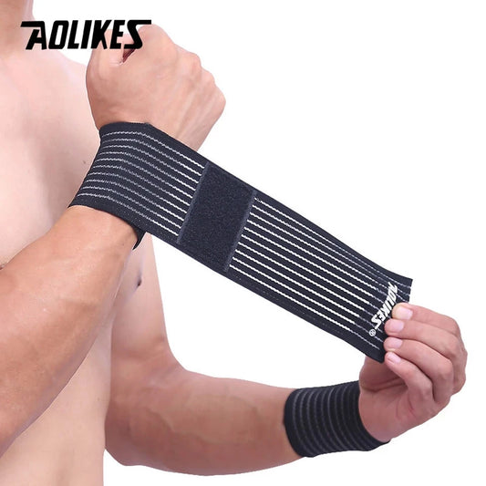 1PCS AOLIKES Cotton Elastic Bandage Hand Sport Wristband Gym Support Wrist Brace Wrap carpal tunnel