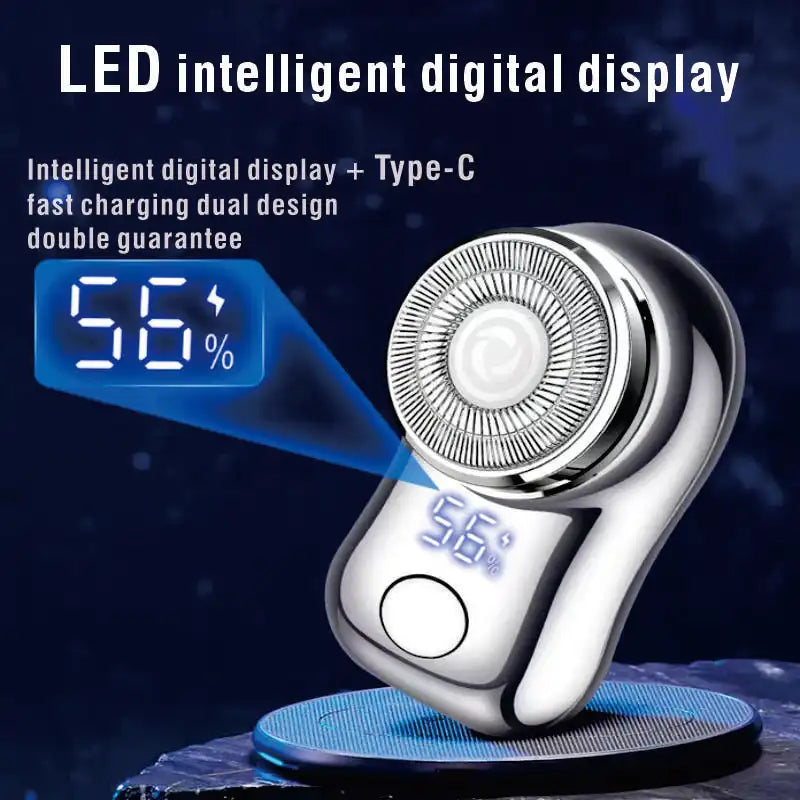 Mini electric shaver men's bag travel shaver portable beard shaver Type-C intelligent digital display lightweight shaver