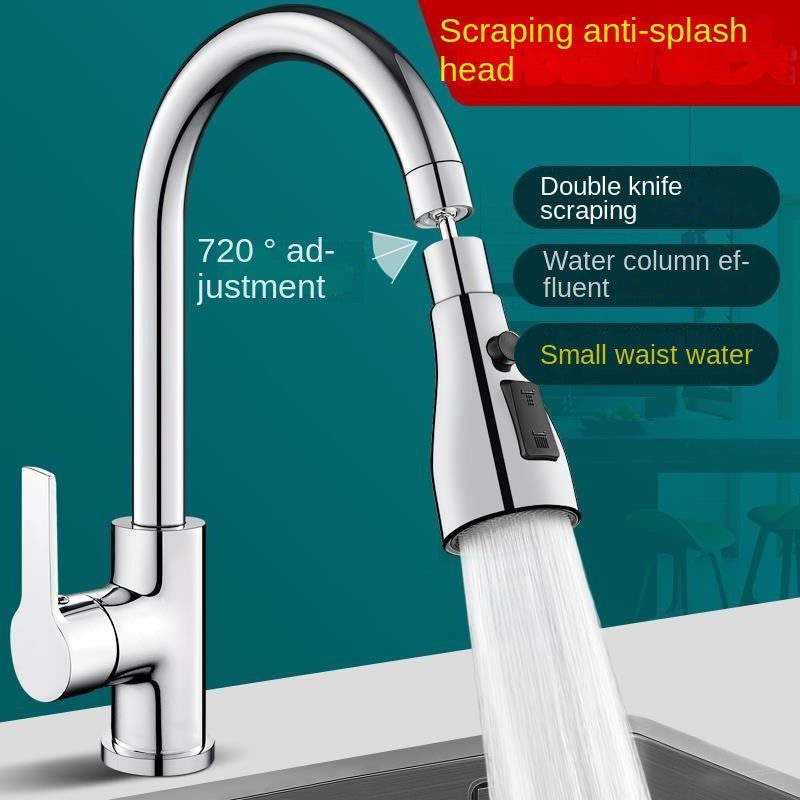 Kitchen Faucet Scrape Wash Anti-splash Faucet 360 ° Rotating Bubblers Lengthening Extender Home Kitchen and Bath Shower