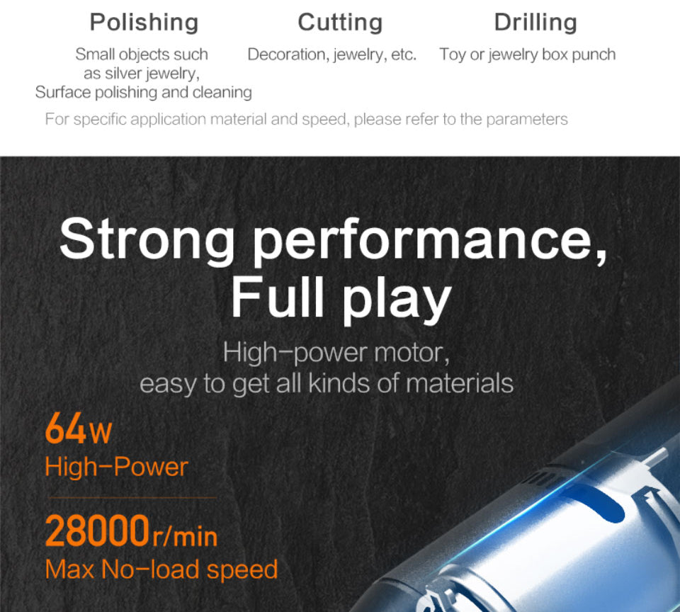 Worx 8V Rotary Tool WX106 Cordless Mini Drill Engraving Grinding Polishing Machine USB Charger Variable Speed Power Tools Set