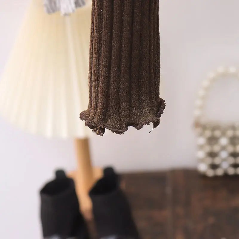 Children Clothing 2024 Spring and Autumn New Girls Solid Color Dress Set Baby Long Sleeve Knitted Warm Skirt Set Girls Clothes