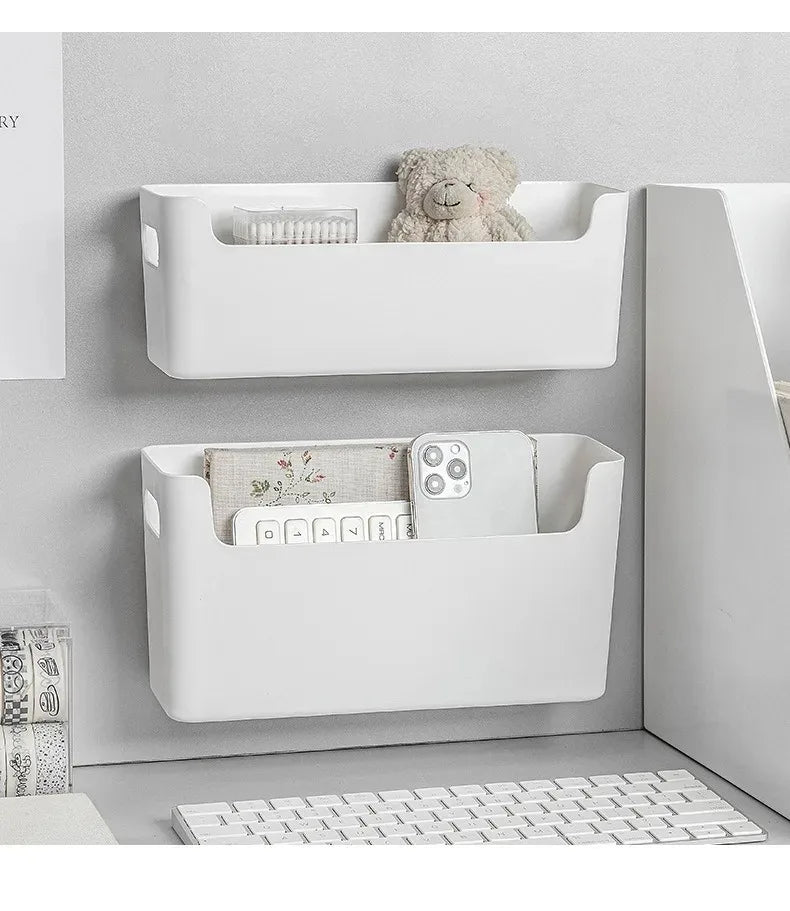Kitchen Organizer Wall-mounted Kitchen Storage Organization Plastic Storage Rack Punch-Free Dish Drying Rack Accessories Shelf
