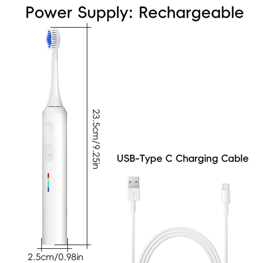 Smart Sonic Care Electric Toothbrush, Rechargeable Acoustic Wave Toothbrushes, Compatible with Philips Sonicare Toothbrush Heads