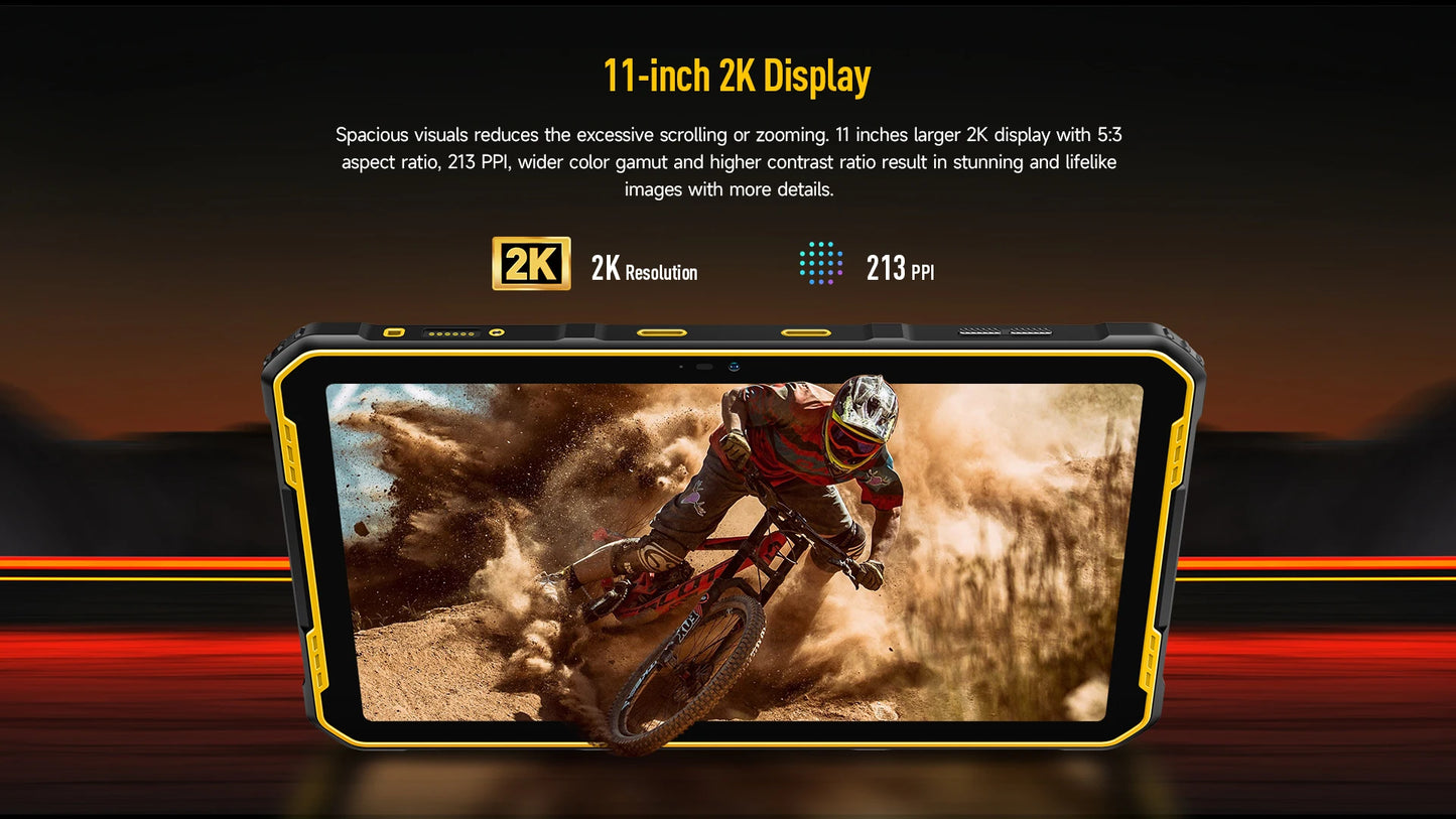 Ulefone Armor Pad 2 Rugged Tablet , 11" 2K , 18600 mAh ,IP68/IP69K Android 13 NFC GPS 4G Tablet Up to 16GB RAM 256GB ROM