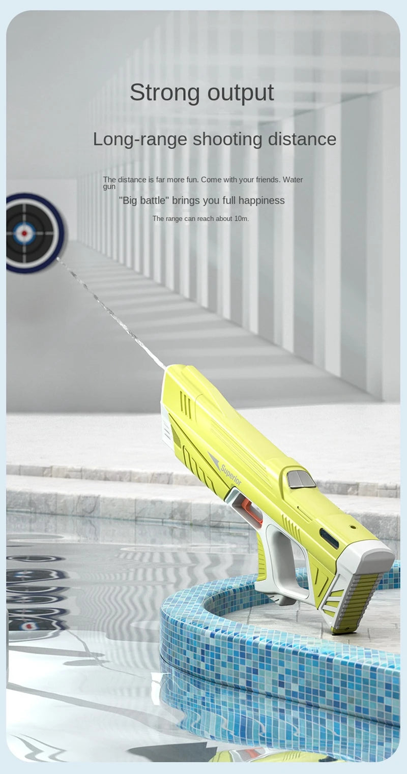 Full  Automatic Electric Water Gun Toys 43cm Portable Children Adult Summer Beach Outdoor Fight Fantasy Toys for Boys Kids Game