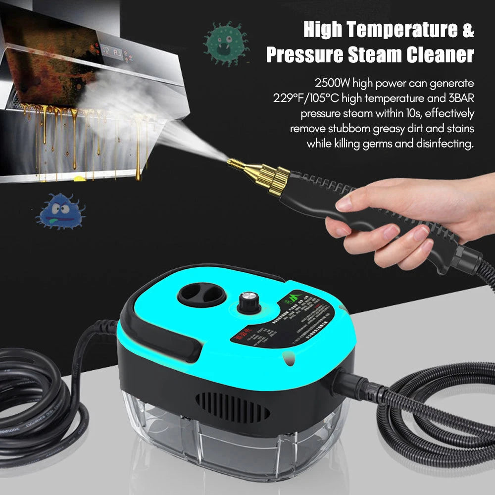 Steam Cleaner High Pressure and Temperature Sterilization Handheld Home Cleaning Air Conditioner Kitchen Hood Car Washer
