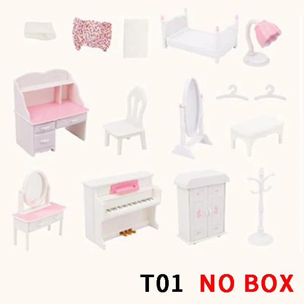 Dollhouse Miniature Accessories 1/12 Forest Family Home Furniture Collection Set Kitchen Cooking Pots For Children Girls Gift