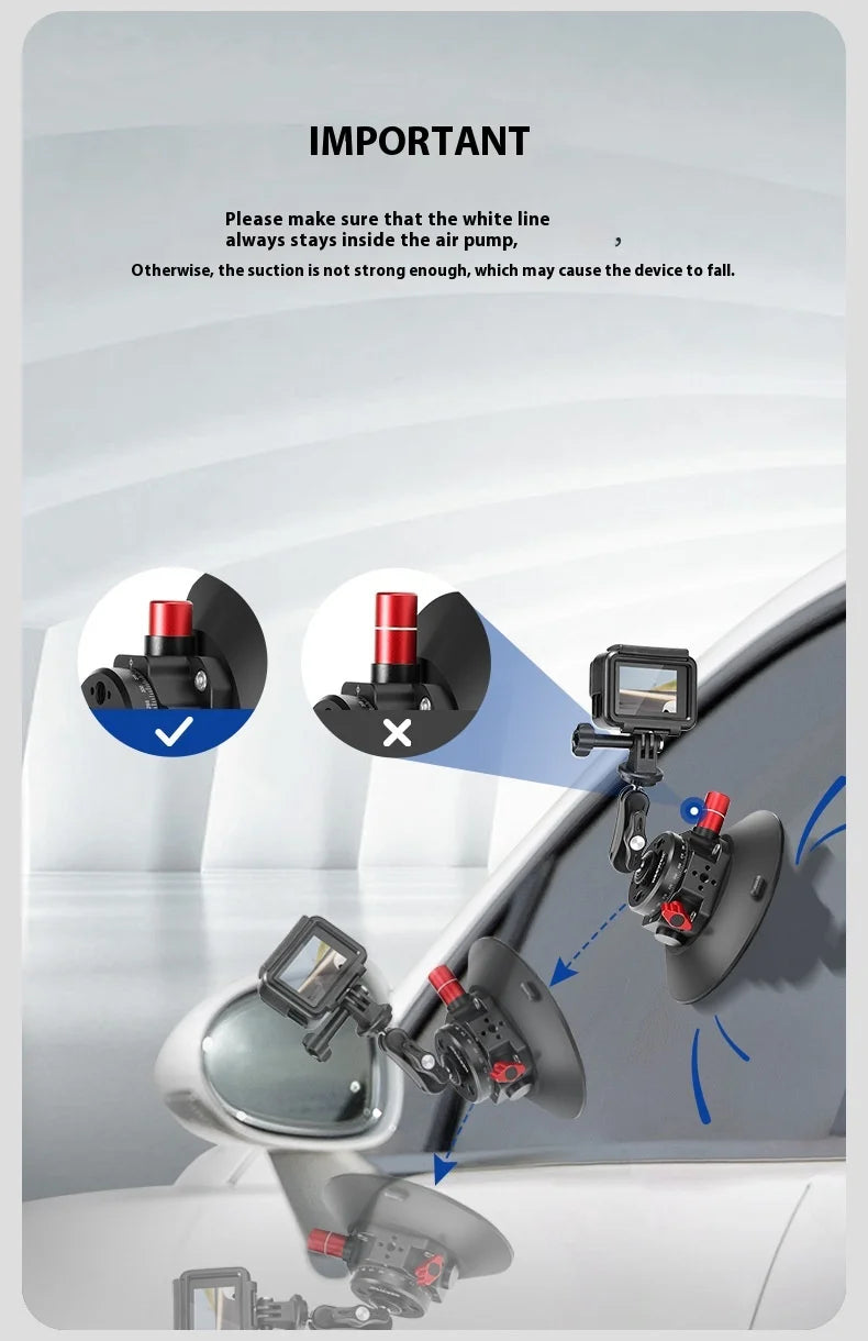 NEEWER CA013 Camera Suction Cup Gimbal Stand with Ball Head Magic Arm for Cameras Action Camera Phone Car Windshield Dash Mount