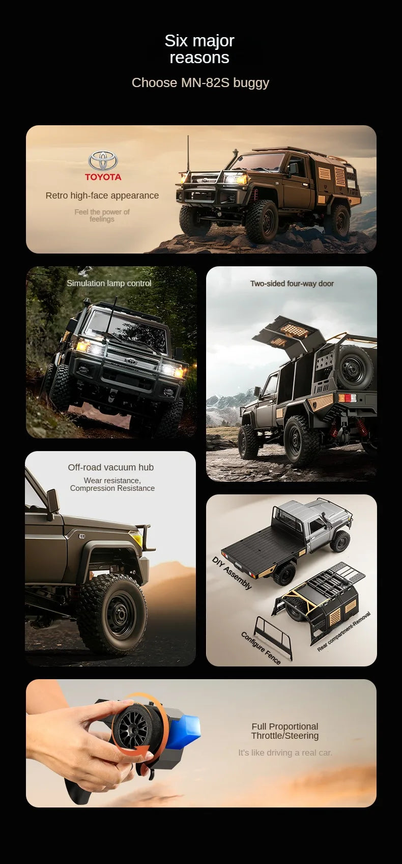 ZWN MN82 MN82S LC79 1/12 Full Scale RC Pickup Short Truck 4WD Remote Control Climbing Off-road Car Toys for Kids Christmas Gifts