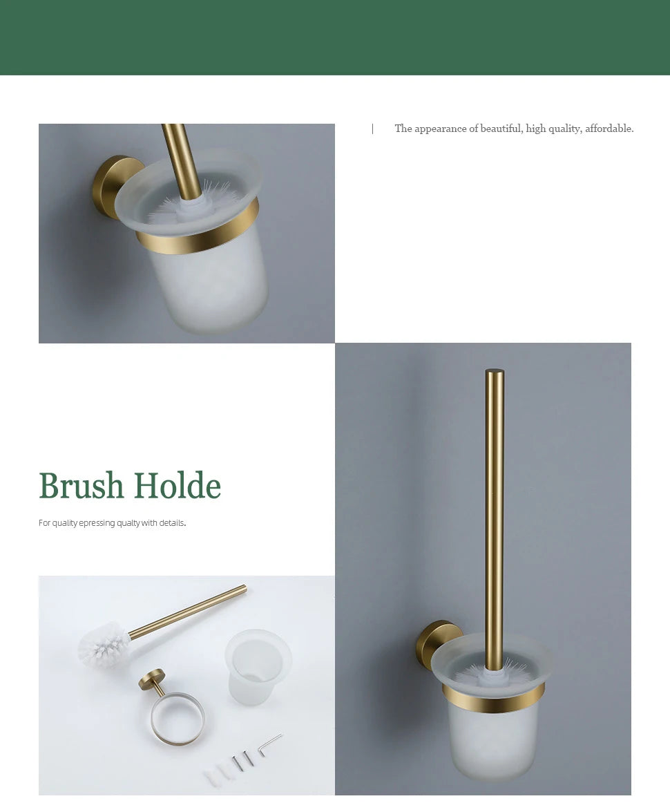Brushed Gold Bathroom Accessories Towel Bar Bath Robe Hook Brass Knurled Bathroom Hardware Set Shelf for Towels Paper Tissue Hol