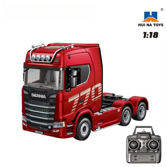 HUINA 1501 770S Scania Alloy Tractor 19CH RC Truck 1/18 2.4G remote control Engineering Trailer Truck with Light and Sound Toys