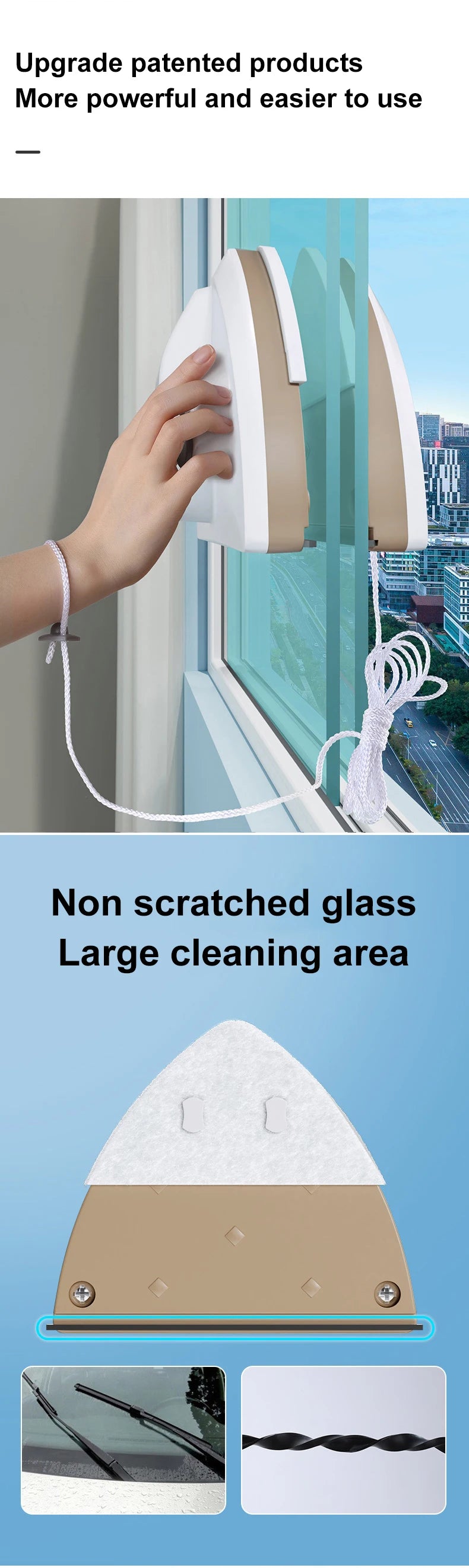 NEW Household Office Special Window Cleaner Magnetic Glass Window Cleaning Tool Automatic Water Discharge Double-layer Wiper