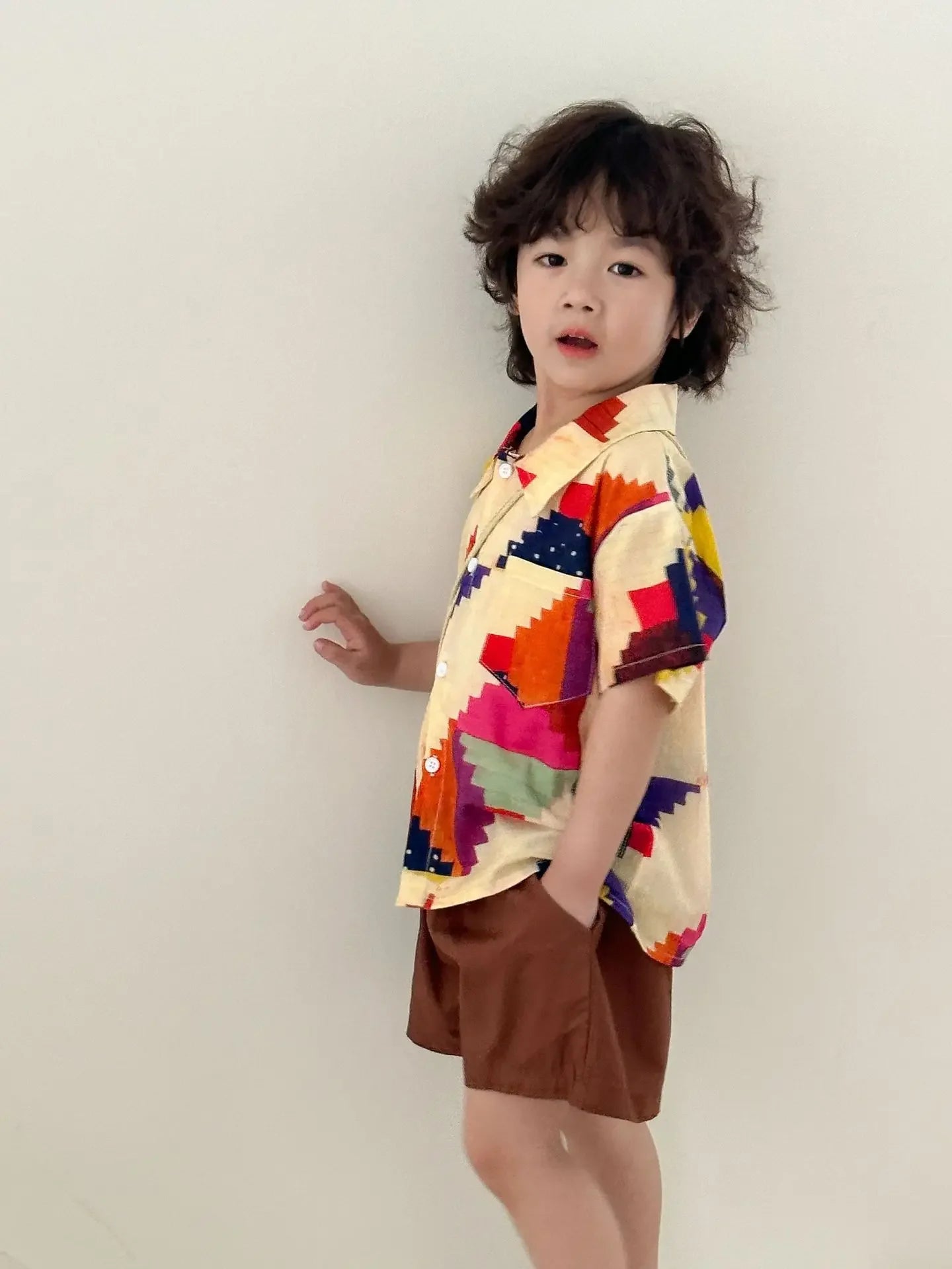 Children's Clothes 2025 Summer New Boy's Shirt Suit Or Baby Girl Dress Holiday Clothes Brother And Sister Clothes