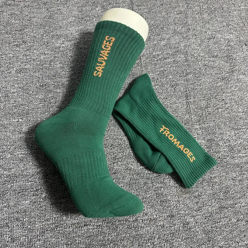 men's cotton 1 pair of shock-absorbing thick sports socks, white, black, gray, street skateboarding, basketball socks